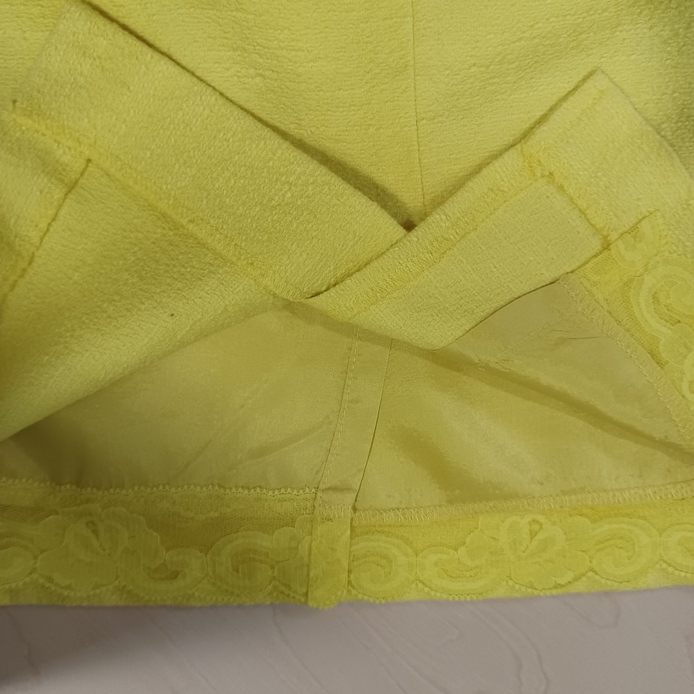 Trina Turk Yellow Textured Bow Neck Cutout Sheath Dress Size 0 Keyhole‎ Back - Picture 11 of 14
